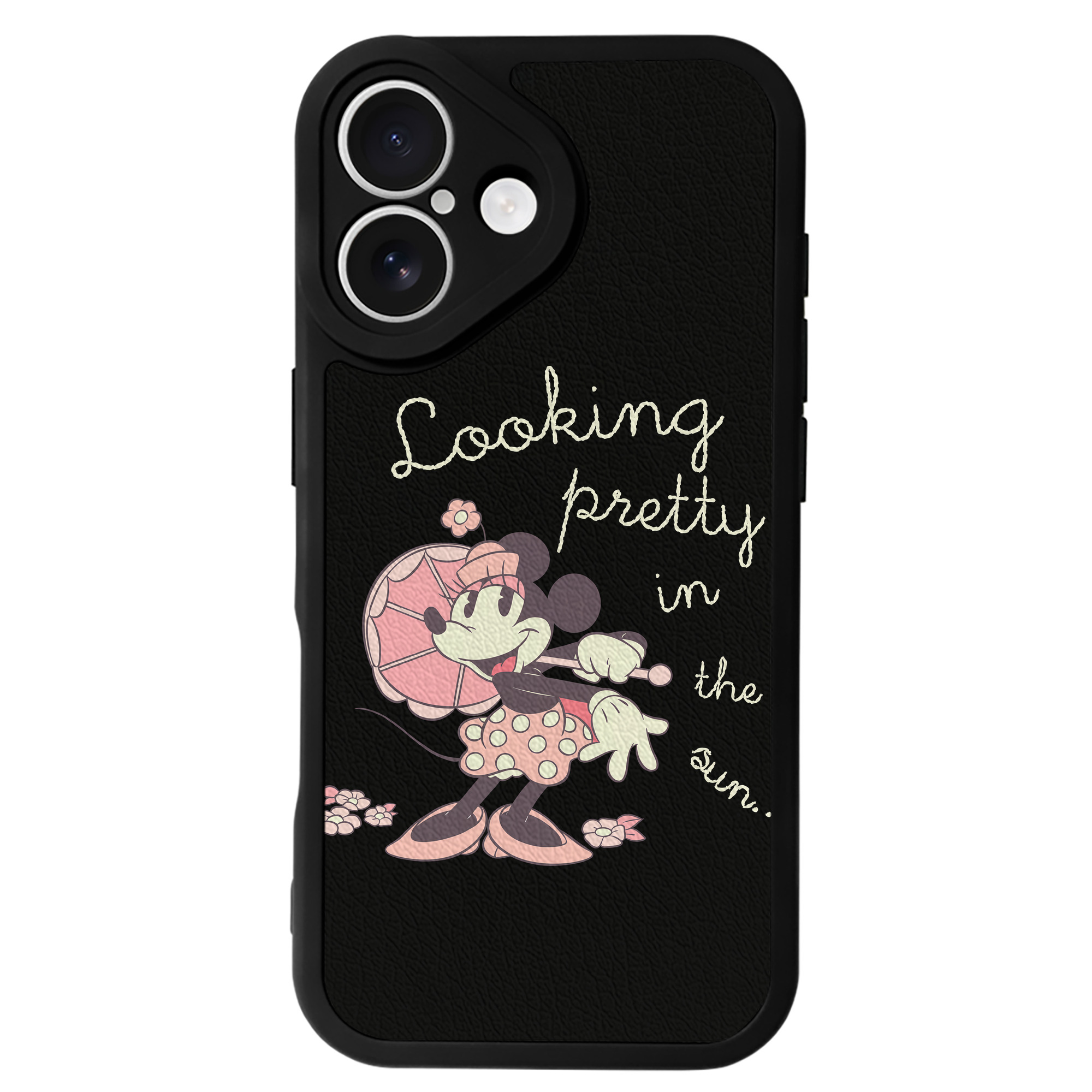 （画像用） ミッキーマウス Mickey Mouse 【iPhone 16シリーズ対応】シリコンスマホケース（レザー調） 材質：シリコン
